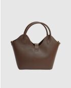 Soho mokka leren handtas - 28x43x16cm