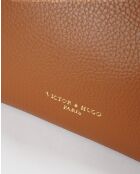 Mini Luna Schultertasche aus kamelfarbenem Leder - 28x20x11cm