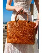 Madison Schultertasche aus braunem Leder — 38,5 x 27,5 x 15,5 cm
