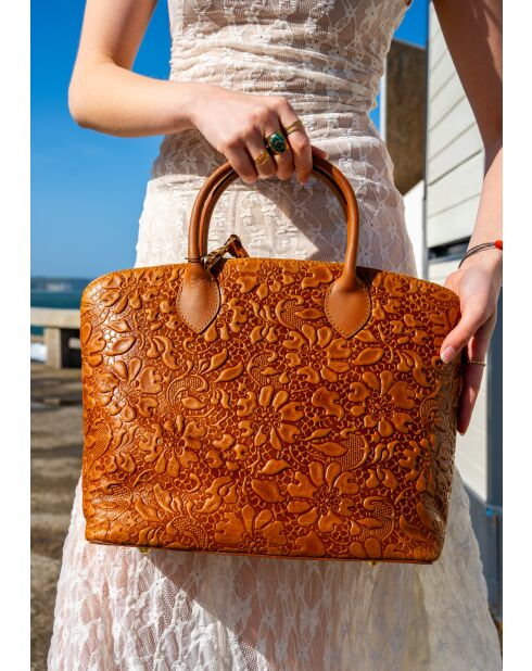 Madison bruine leren schoudertas - 38,5x27,5x15,5cm