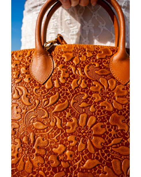 Madison bruine leren schoudertas - 38,5x27,5x15,5cm