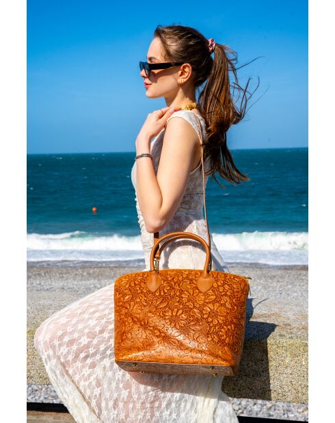 Madison bruine leren schoudertas - 38,5x27,5x15,5cm