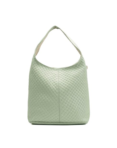 Vicky grüne Schultertasche aus Leder - 40x32x15cm