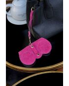 Porte lunettes en cuir Samy fushia - 15x8x1cm
