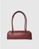 Zhora Schultertasche aus burgunderfarbenem Leder - 32x11x10cm