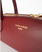 Zhora Schultertasche aus burgunderfarbenem Leder - 32x11x10cm