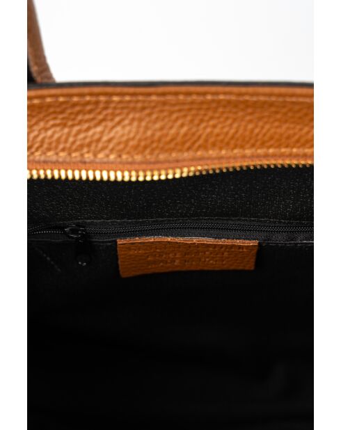 Sac à main en cuir Luzd camel - 31X24X16cm