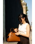 Luzd Schultertasche aus kamelfarbenem Leder - 31X24X16cm