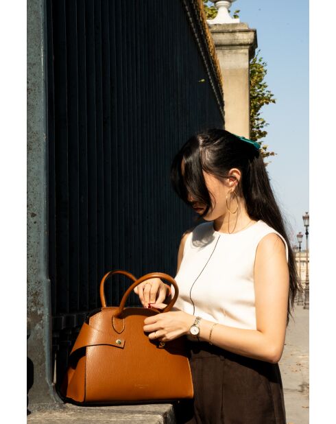 Luzd Schultertasche aus kamelfarbenem Leder - 31X24X16cm