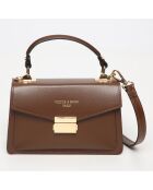 Borsa Leah in pelle marrone - 18,5x12,5x6cm