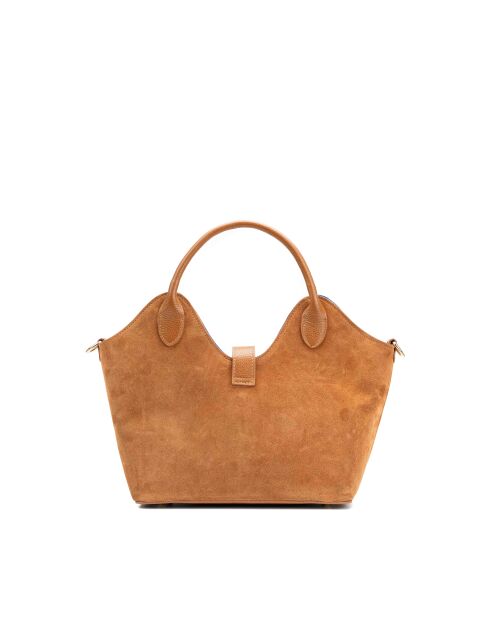 Freya Schultertasche aus kamelfarbenem Leder - 43x28x16cm