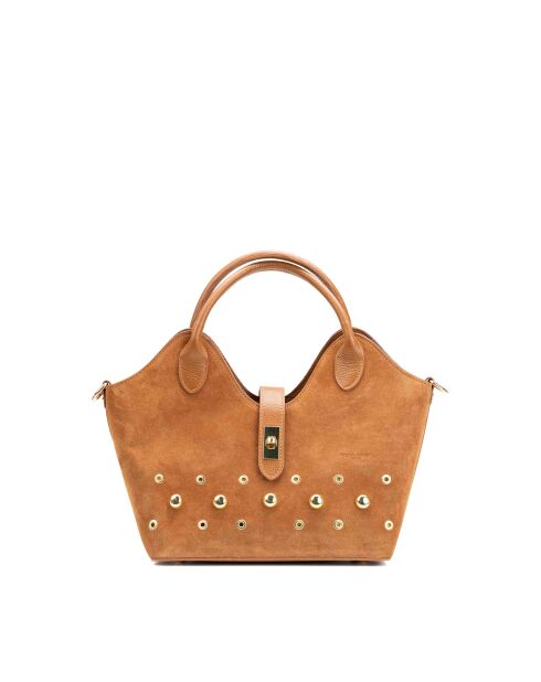 Freya Schultertasche aus kamelfarbenem Leder - 43x28x16cm