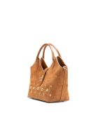 Freya camel leren schoudertas - 43x28x16cm