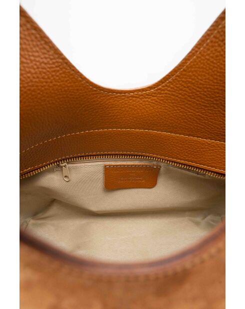 Freya Schultertasche aus kamelfarbenem Leder - 43x28x16cm