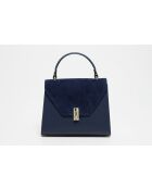 Shak marineblauwe leren handtas - 23,5x20x10cm
