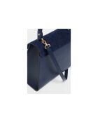 Shak marineblauwe leren handtas - 23,5x20x10cm