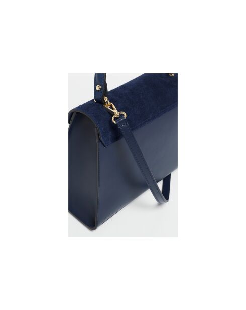 Shak marineblauwe leren handtas - 23,5x20x10cm