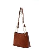 Mia camel leren schoudertas - 28x17x8cm