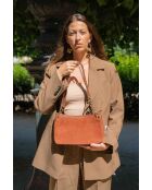 Mia camel leren schoudertas - 28x17x8cm