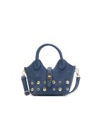 Bolso de hombro Josie de piel azul - 25x12x11cm