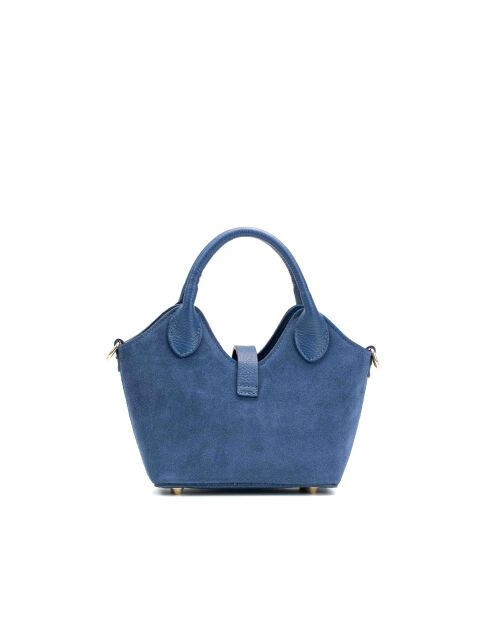 Josie blaue Schultertasche aus Leder - 25x12x11cm