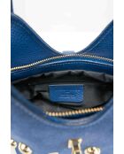 Bolso de hombro Josie de piel azul - 25x12x11cm