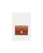 Clea camel leren schoudertas - 26x18x9,5cm