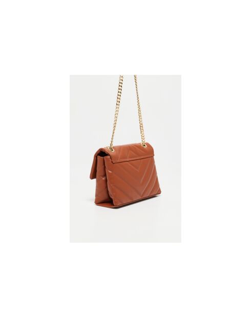 Clea camel leren schoudertas - 26x18x9,5cm
