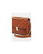 Clea camel leren schoudertas - 26x18x9,5cm