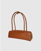 Zhora Schultertasche aus kamelfarbenem Leder - 32x11x10cm