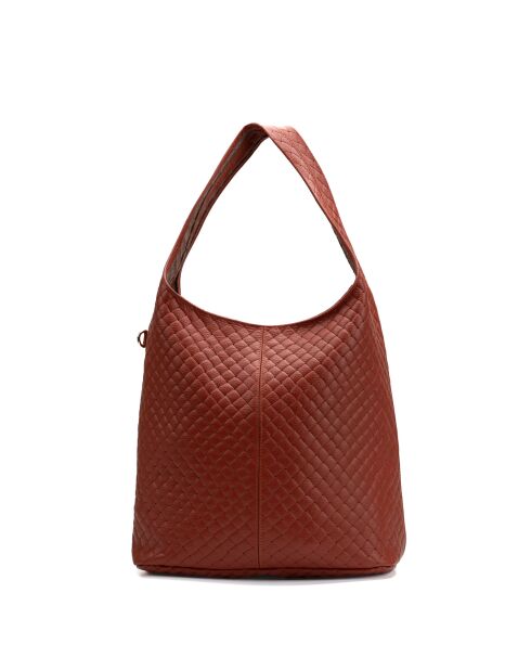 Schultertasche Vicky aus Terrakottaleder, 40 x 32 x 15 cm