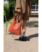 Schultertasche Vicky aus Terrakottaleder, 40 x 32 x 15 cm
