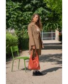 Schultertasche Vicky aus Terrakottaleder, 40 x 32 x 15 cm