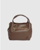 Mao Schultertasche aus Mokka-Leder - 24x13x19cm