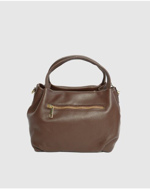 Mao Schultertasche aus Mokka-Leder - 24x13x19cm