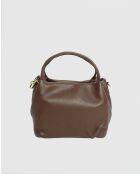 Mao Schultertasche aus Mokka-Leder - 24x13x19cm