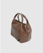 Mao Schultertasche aus Mokka-Leder - 24x13x19cm