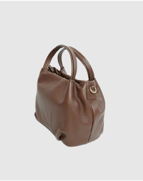 Mao Schultertasche aus Mokka-Leder - 24x13x19cm