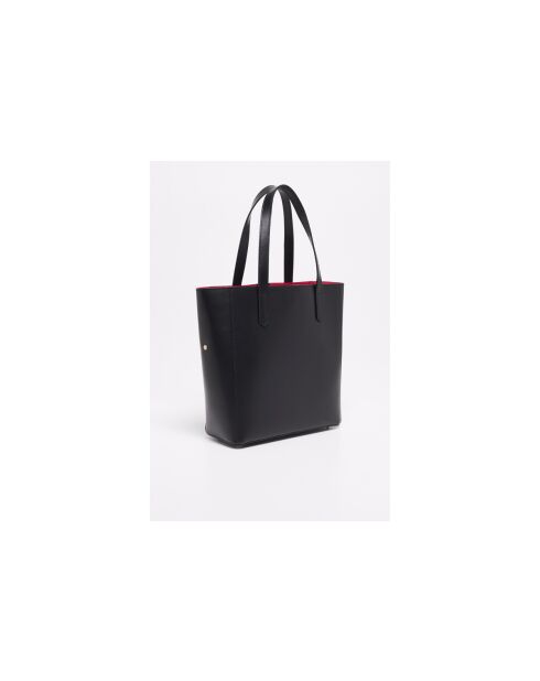 Große schwarze Lederhandtasche - 32x40x13cm