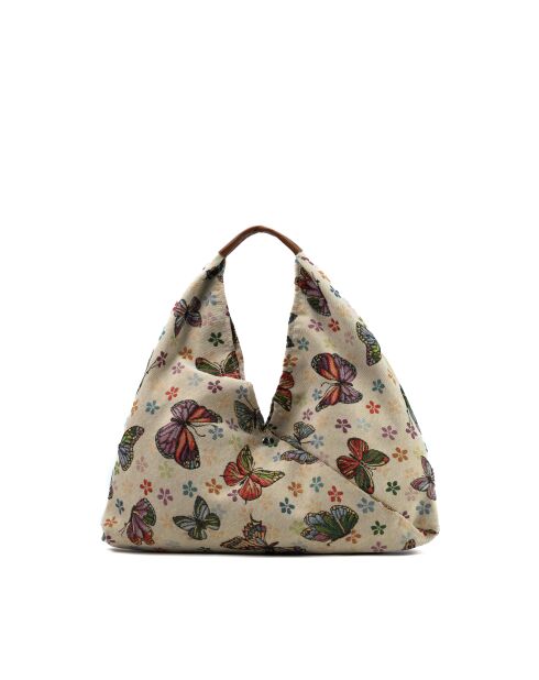 Lya Schultertasche aus Leder mit Kamelmuster - 58x50x2cm