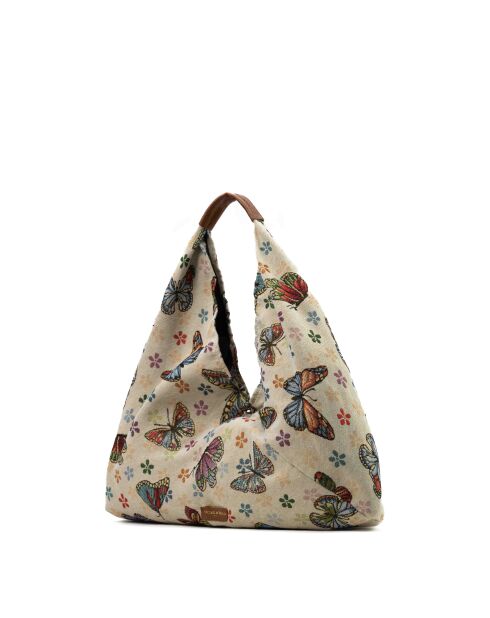 Lya Schultertasche aus Leder mit Kamelmuster - 58x50x2cm