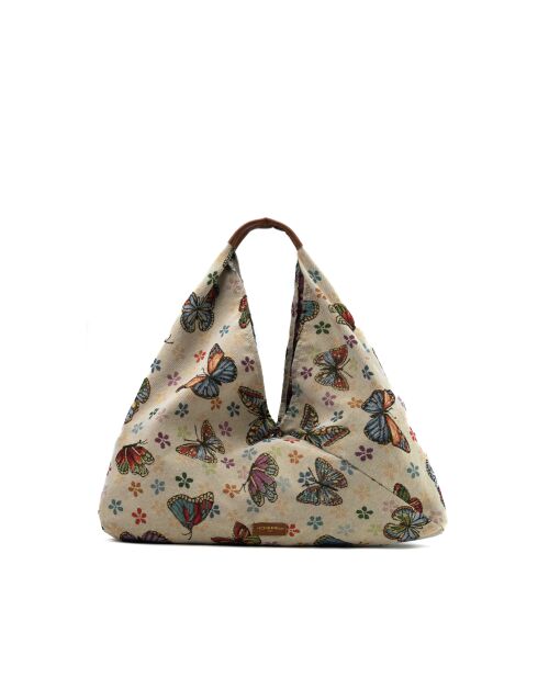 Lya Schultertasche aus Leder mit Kamelmuster - 58x50x2cm