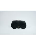Moly zwarte leren brillenhouder - 15x8x2cm