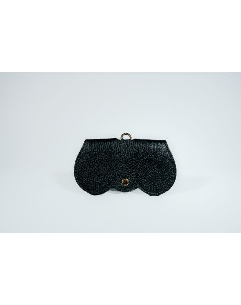 Moly Brillenhalter aus Leder, 15 x 8 x 2 cm, Schwarz