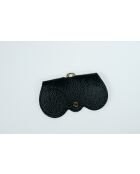Moly zwarte leren brillenhouder - 15x8x2cm