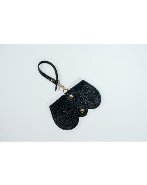 Moly Brillenhalter aus Leder, 15 x 8 x 2 cm, Schwarz