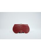 Moly bordeaux leren brillenhouder - 15x8x2cm