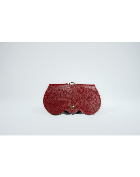 Moly bordeaux leren brillenhouder - 15x8x2cm
