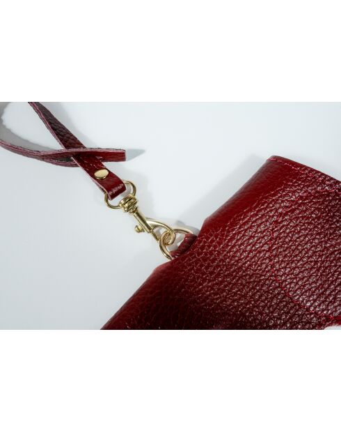 Moly bordeaux leren brillenhouder - 15x8x2cm