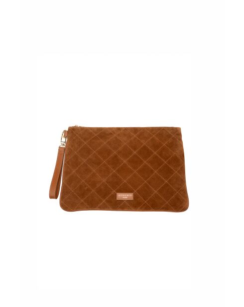 Pochette en cuir Clay terracotta - 38.5x29x2cm